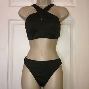 VINCE CAMUTO OLIVE KEYHOLE BIKINI